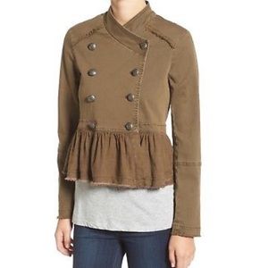 Free People Boho Military Peplum Jacket Size Small